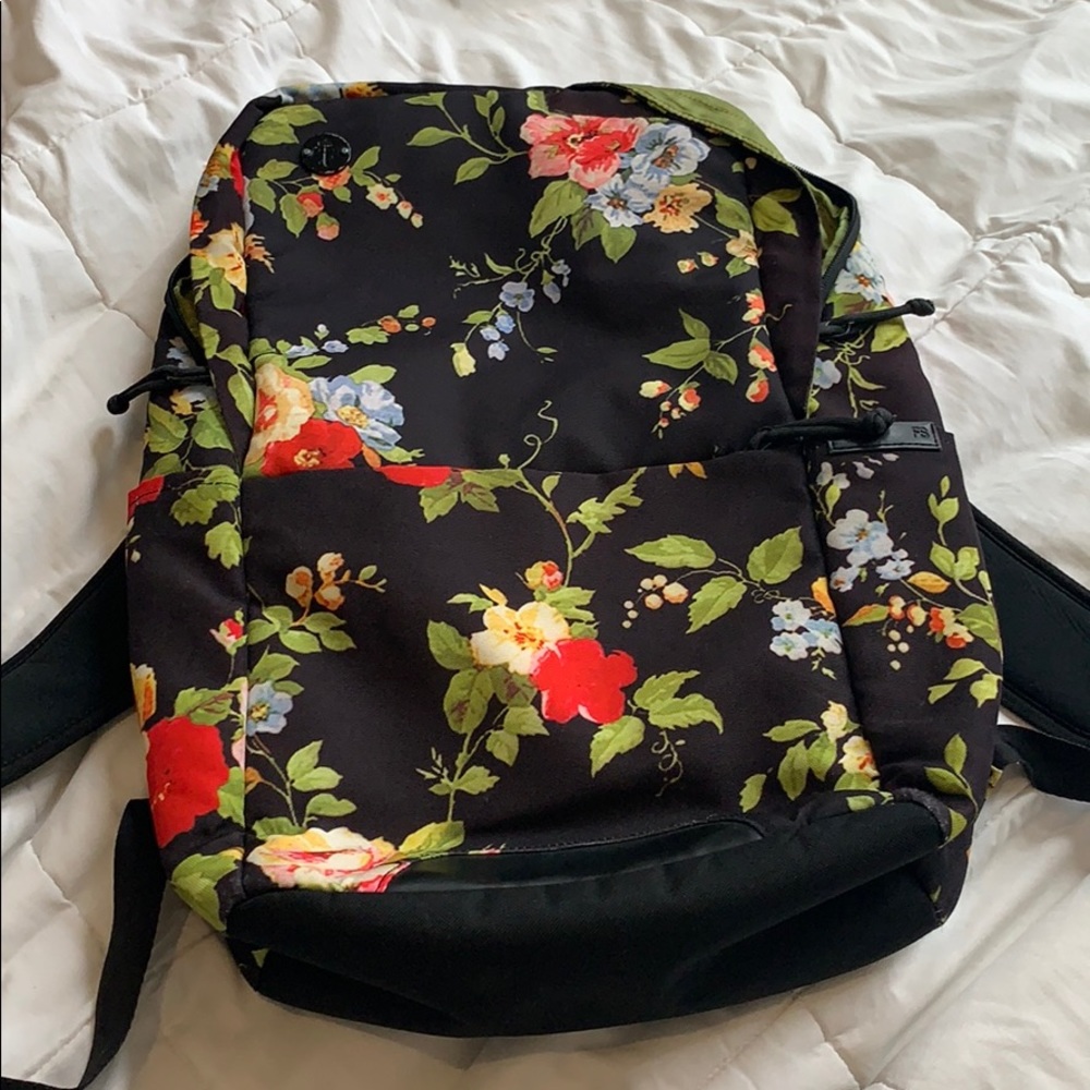 Tropical floral backpack gently used